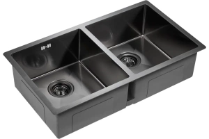 Мойка кухонная Paulmark Twin 78 темный хром - 2