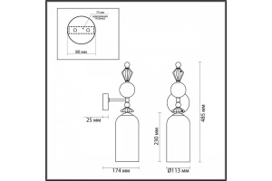 Бра Odeon Light Classic Bizet 4855/1WA - 3