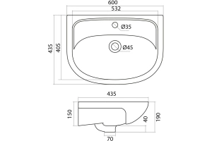 Раковина Onika Santek Эллада 60 белый (1WH110198) - 2