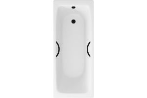 Чугунная ванна Delice Biove 170x75 DLR220509RB с черными матовыми ручками без антискользящего покрытия