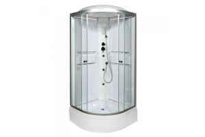 Душевая кабина Deto L 90х90 с гидромассажем, хром (L590LED+GM)