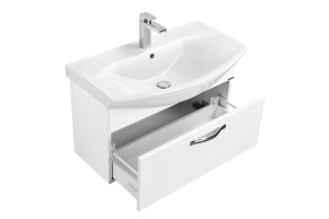 Тумба с раковиной подвесная Aquaton Ария 80 белый - 3