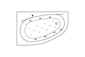 Акриловая ванна Excellent Kameleon 170x110 белая бронза левая с гидромассажем - 2