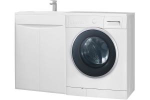 Тумба с раковиной Bellezza Олиссия 120, белая, под стиральную машину
