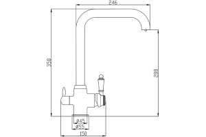 Смеситель Steel Hammer SH 725 BLACK BR для кухонной мойки - 2