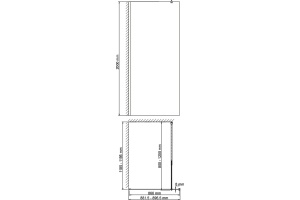 Душевая перегородка Wasserkraft Abens 20W39 90 см, профиль черный - 3
