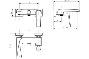 Смеситель Boheme Venturo 373-B для ванны с душем - 2