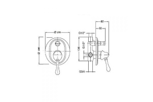Смеситель для душа Magliezza Grosso bianco золото (50147-do) - 2