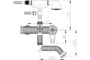 Смеситель Zorg Antic A 400W-BR для ванны с душем - 2