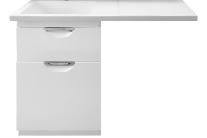 Тумба для комплекта Misty Куба 60 белая, под стиральную машину, с бельевой корзиной