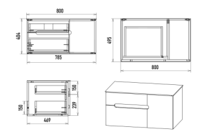 Тумба с раковиной Misty Роял 80 белая матовая - 3
