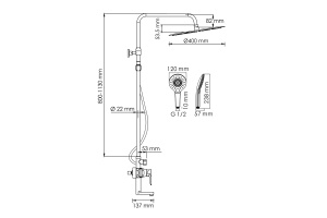 Душевая система WasserKraft 40 хром - 3
