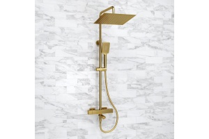 Душевая система WasserKraft 30 с термостатом золото матовый - 2