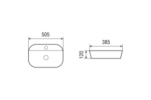 Раковина накладная Weltwasser WW ELBACH 2202 K509 50.5 черный - золото (10000004548) - 2