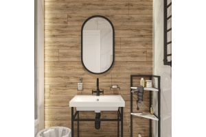 Зеркало DIWO Казань 45 черное, с подсветкой, овальное, в стиле лофт, сенсорное управление - 3