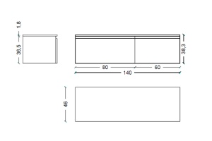 Тумба Armadi Art Flat Valessi Uno-S 140 подвесная черный глянец - 3
