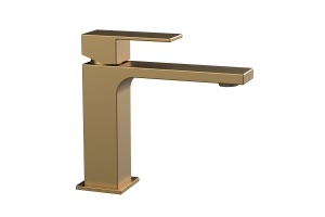 Смеситель для раковины Vincea Cube золото матовое