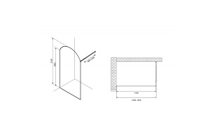 Душевая перегородка Abber Immer Offen 120 черная стекло прозрачное - 2