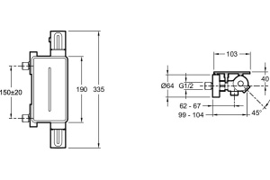 Термостат Jacob Delafon Metro для ванны с душем с полкой E21768-CP - 2