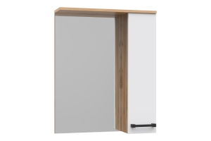Зеркало-шкаф Misty Крафт 60 правое белое - светлое дерево