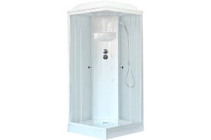 Душевая кабина Royal Bath 80x80 профиль белый стекло прозрачное
