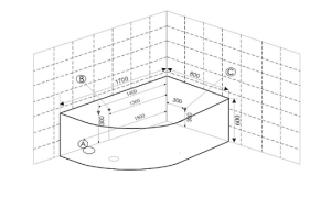 Акриловая ванна Frank 170х80 левая с гидромассажем - 3