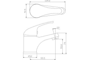 Смеситель для раковины Rossinka  хром (Y40-11) - 2
