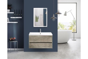 FAMILY База под раковину подвесная с двумя выкатными ящиками, Cemento Veneto, 900x480x550, Family-900-2C-SO-CV
