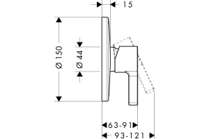 Смеситель Hansgrohe Metris S 31665000 для душа - 2