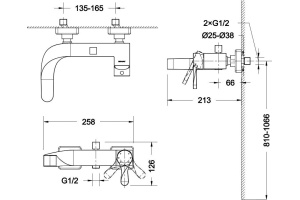 Смеситель Bravat Wave F674108C-01 для ванны с душем - 3
