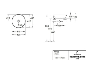 Мебельная раковина Villeroy & Boch Artis 43 Sencha (417943BCW4) - 3