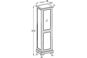 Шкаф-пенал Opadiris Борджи L слоновая кость, с бельевой корзиной - 2
