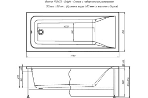Акриловая ванна Aquanet Bright 175x75 - 2
