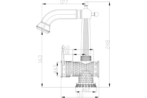 Смеситель Zorg Antic A 412U-BR для раковины - 2
