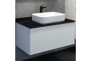 Тумба с раковиной Comforty Милан 90 белая глянцевая