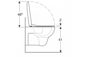 Унитаз подвесной стандартный, цвет: белый, с сиденьем - 2
