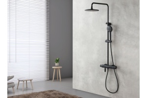 Душевая стойка Lemark Bronx c термостатом, черная LM3772BL - 2