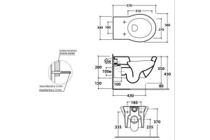 Чаша для подвесного унитаза Simas Vignoni черный без сиденья - 3