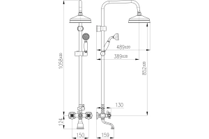 Душевая стойка Rav Slezak Morava retro черный матовый - 2