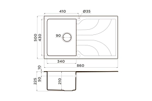 Мойка кухонная Omoikiri Yasugata Tetogranit/leningrad grey (4993546) - 2
