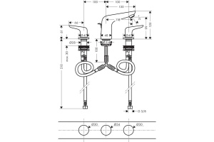 Смеситель hansgrohe Novus для раковины на 3 отверстия, со сливным гарнитуром 71140000, хром - 2