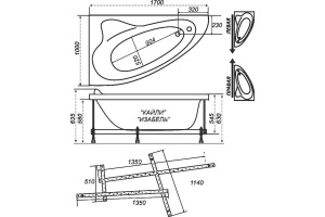 Акриловая ванна Triton Изабель  170х100 L, Щ0000048746 - 2