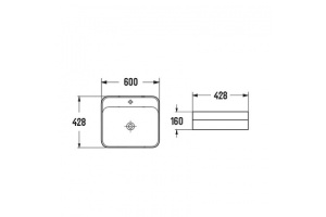 Раковина накладная Ceramalux N 60 белый (78598) - 3