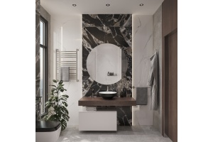 Зеркало круглое STWORKI Мальмё 100 с ореольной подсветкой, сенсор на зеркале, круглое, настенное - 3