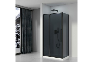 Душевой уголок Black&White Stellar Wind 90х90 черный стекло тонированное - 2