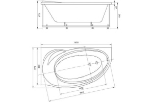 Акриловая ванна Aquatek Бетта 160 L, с фронтальным экраном - 2
