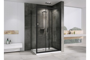 Душевой уголок Abber Sonnenstrand 120x90 профиль черный стекло прозрачное - 3