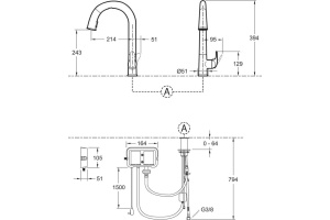 Смеситель Jacob Delafon Sensate для кухонной мойки E72218-B7-VS - 2