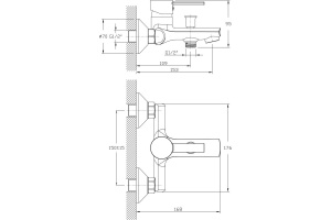 Смеситель Agger Punctual A1610000 для ванны с душем - 2