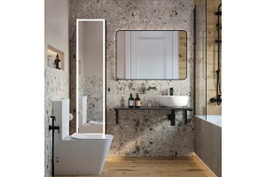 Мебель для ванной DIWO Элиста 100 чёрный мрамор, с раковиной Moduo 40 RING (комплект, гарнитур)